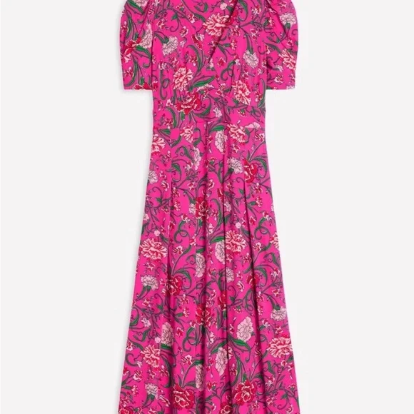 Boden Pink Floral Wrap Midi Dress size 10 - Picture 3 of 3